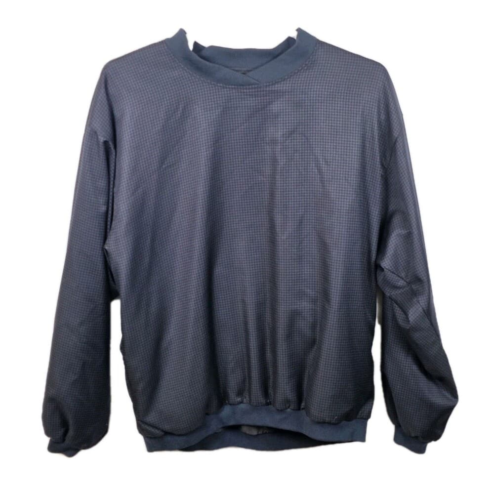 VTG 90's‎ Forrester's Mens XL Blue Checkered V-Neck Pullover Golf Windbreaker - Thumbnail 9