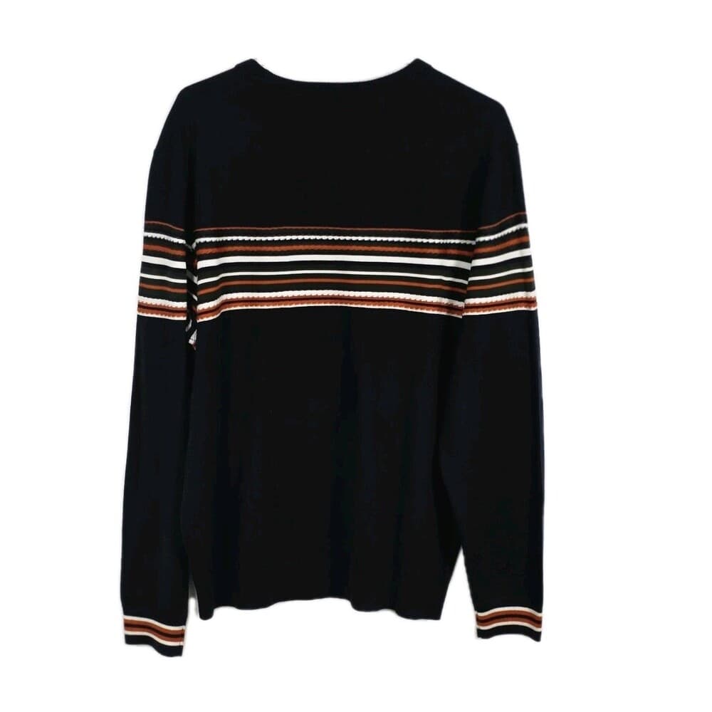 Murano Modern Preformance Men's XL Navy Blue Embroidered Long Sleeve Sweater - Thumbnail 6