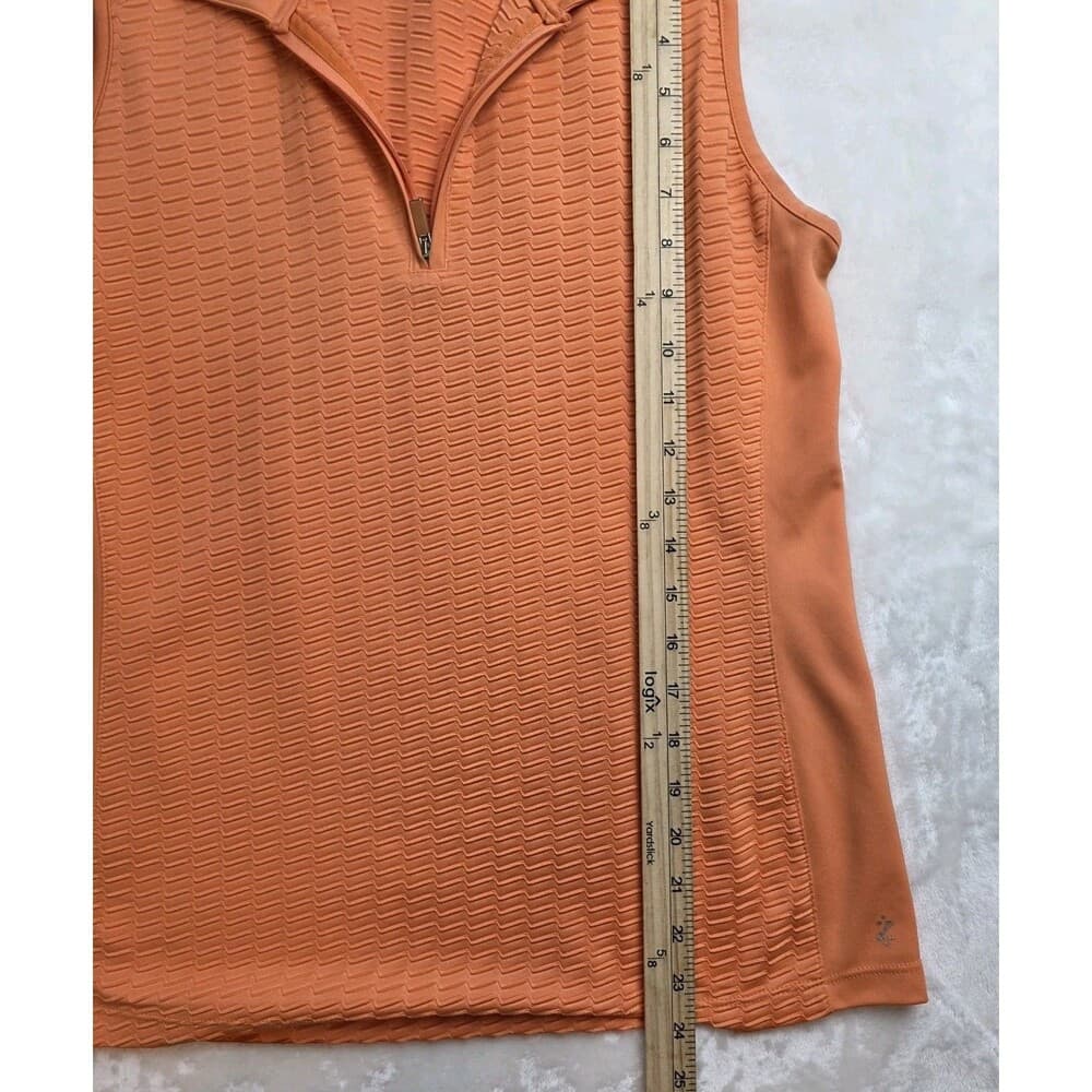 Izod Women's‎ Medium Orange Cool Fx 1/4 Zip Sleeveless Pullover - Thumbnail 4