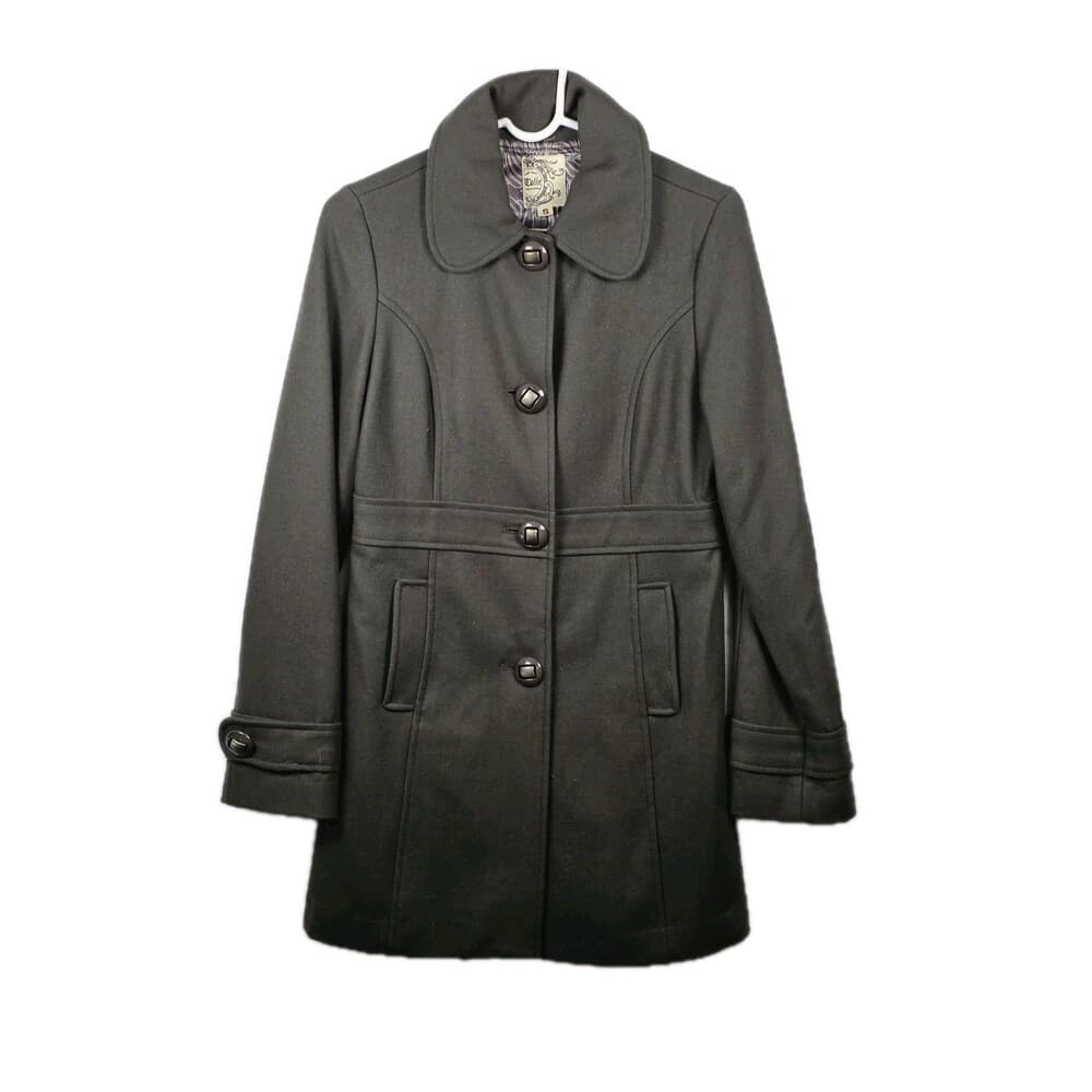 Tulle Women's Medium Olive Green Wool Blend Pea Coat - Thumbnail 8