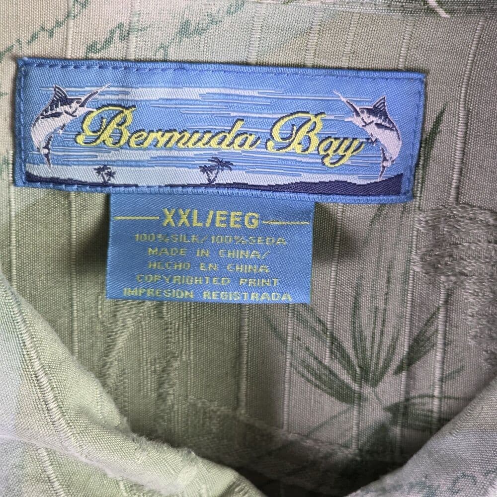 Bermuda Bay Men's XXL Silk Tropical Short Sleeve Shirt - Thumbnail 3