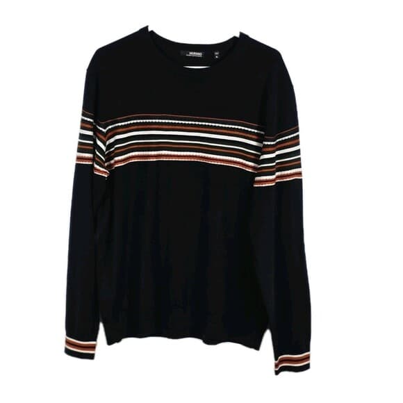 Murano Modern Preformance Men's XL Navy Blue Embroidered Long Sleeve Sweater - Thumbnail 9