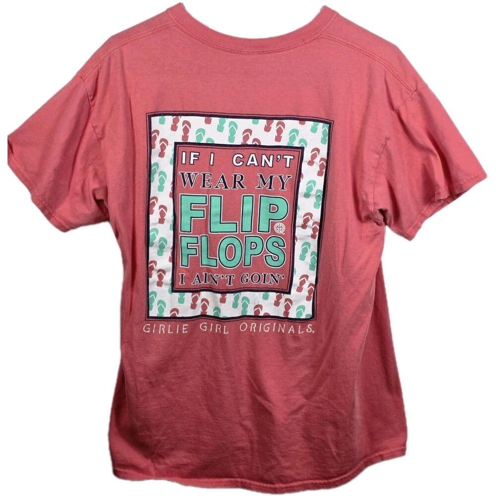 Girly Girl‎ Originals Women's Large Red " If I Can't Wear My Flip-Flops"T- Shirt - Thumbnail 4