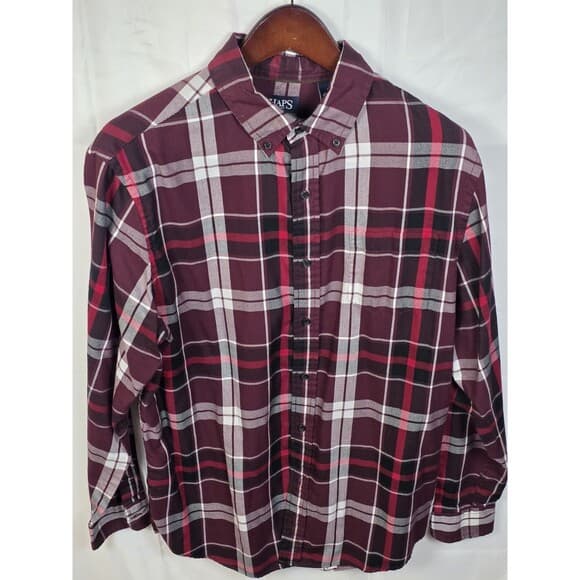 Chaps Easy-Care Men's Plaid Small Button Up‎ Shirt - Thumbnail 9