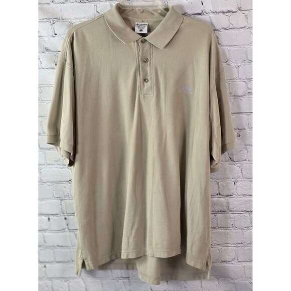 Vintage Columbia Polo Shirt Mens XL Extra Large Beige Cotton Short Sleeve 90s - Thumbnail 10