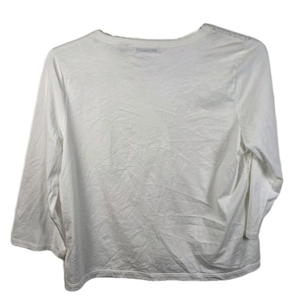 Liz Claiborne White Lace‎ Satin Trim Blouse/Top size XL - Thumbnail 3