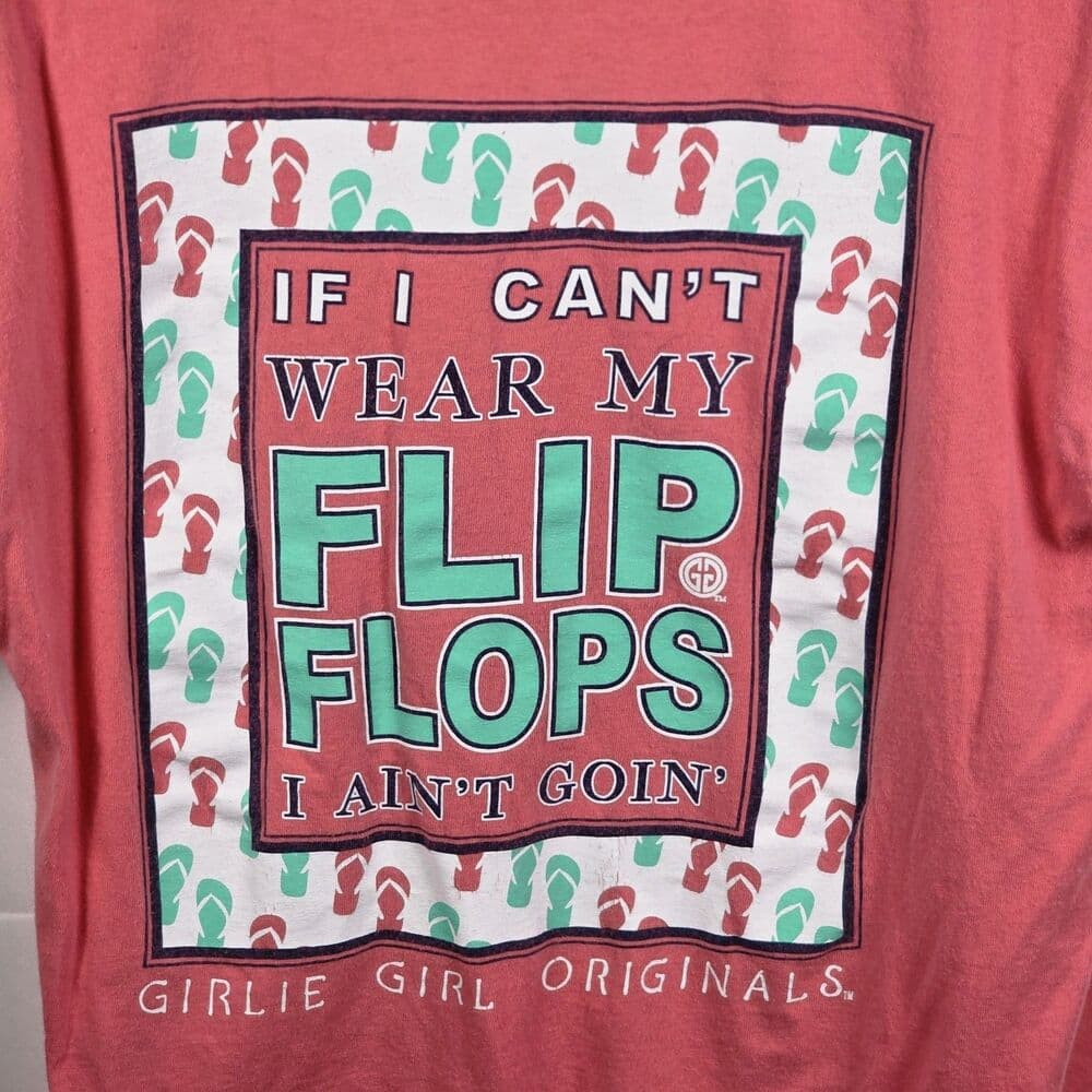 Girly Girl‎ Originals Women's Large Red " If I Can't Wear My Flip-Flops"T- Shirt - Thumbnail 5