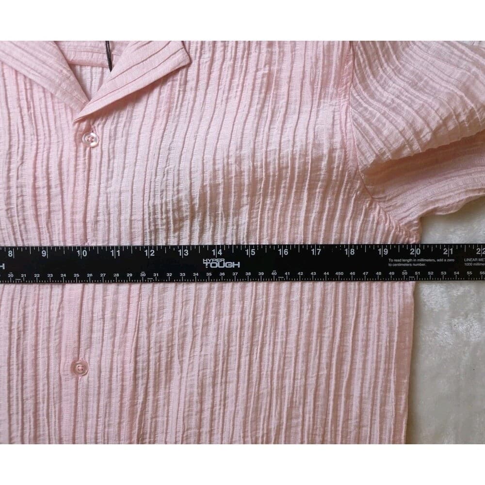 NWT PJ Paul Jones Men's Small Pink Textured Casual Shirt Sleeve Button-Up Shirt - Thumbnail 11