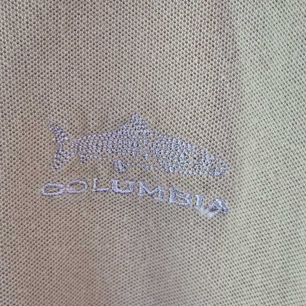 Vintage Columbia Polo Shirt Mens XL Extra Large Beige Cotton Short Sleeve 90s - Thumbnail 2