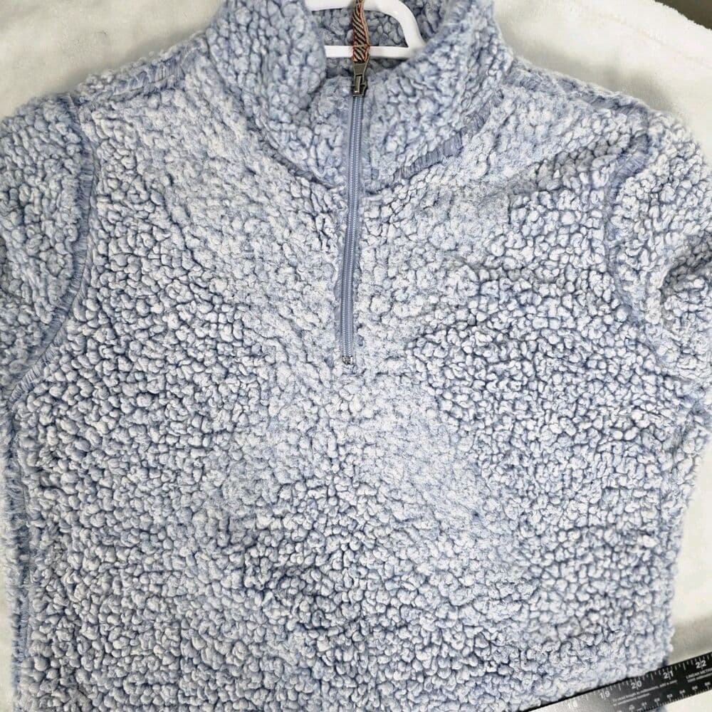 Weatherproof Women's Medium Blue‎ Sherpa 1/4 Zip Pullover * FLAWS* - Thumbnail 9