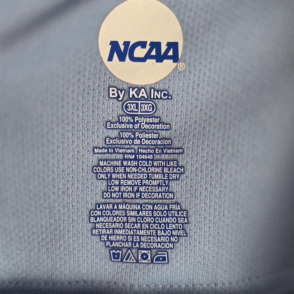NCAA North Carolina Tar Heels Men's 3XL Blue Short Sleeve Polo Shirt - Thumbnail 3