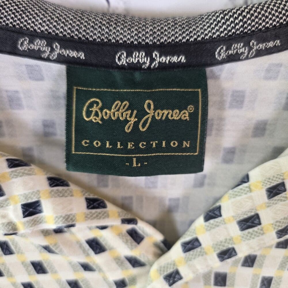 Bobby Jones Men's Large Multicolored Geometric Short Sleeve Golf Polo Shirt - Thumbnail 2
