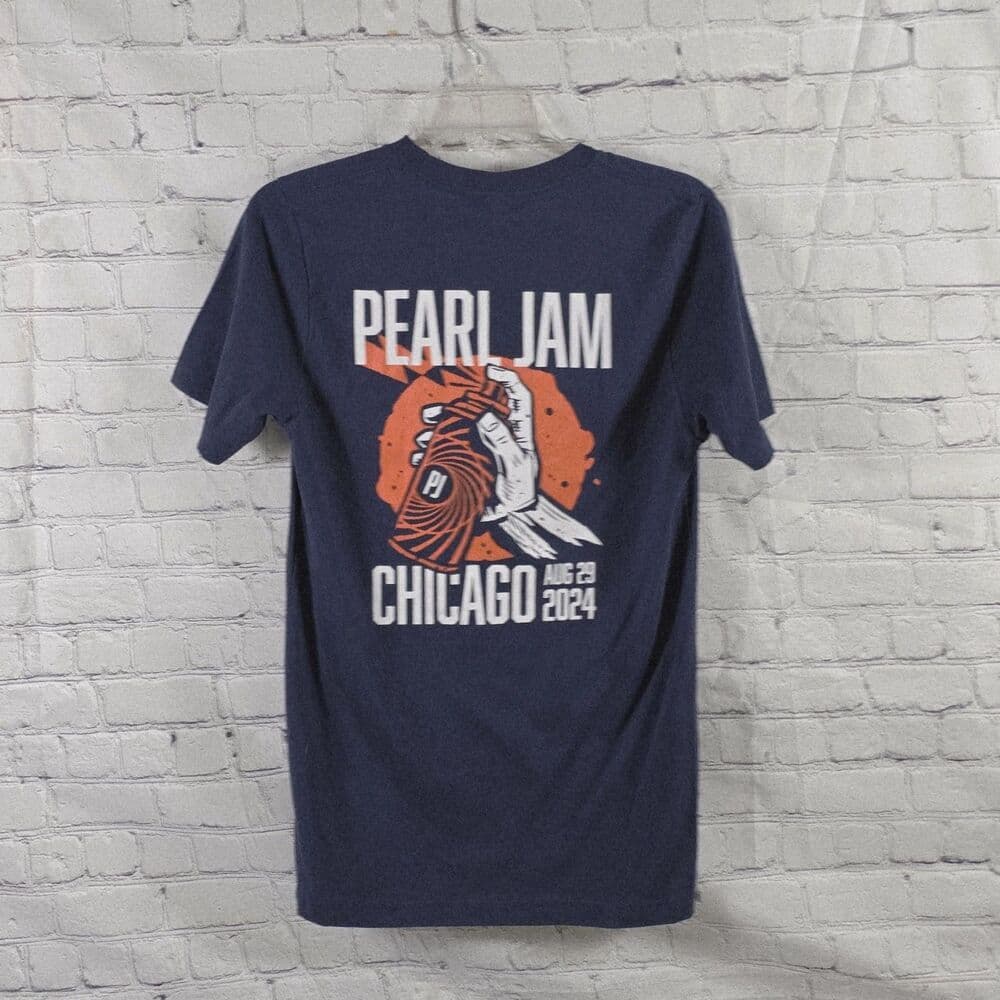 Pearl Jam Men's Small Blue 2024 Chicago S/S Concert T-Shirt - Thumbnail 7