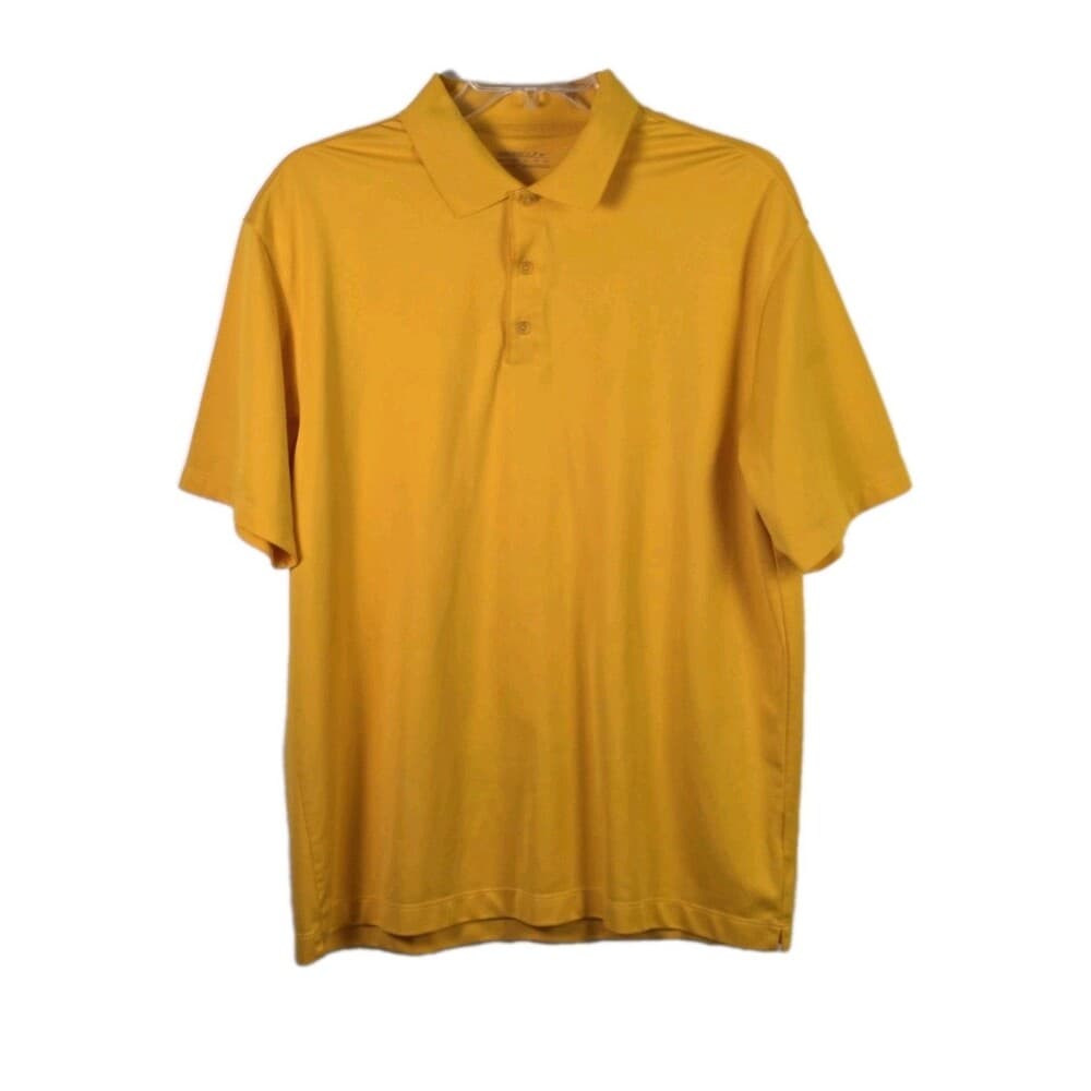 Nike Golf Dri-fit Men's XL Yellow Short Sleeve Polo Shirt - Thumbnail 9