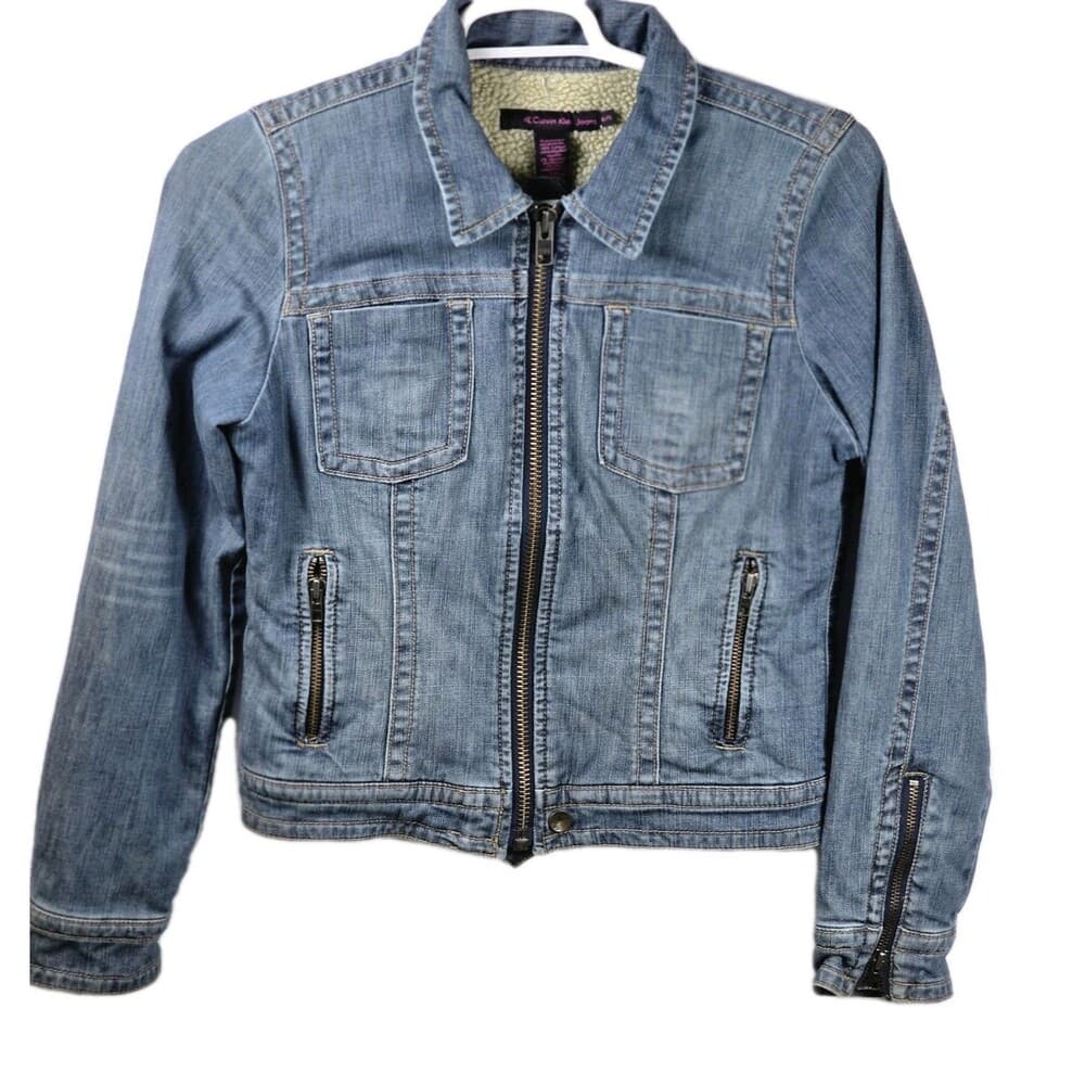 Calvin Klein Youth XL‎ Denim Cropped Jacket - Thumbnail 8