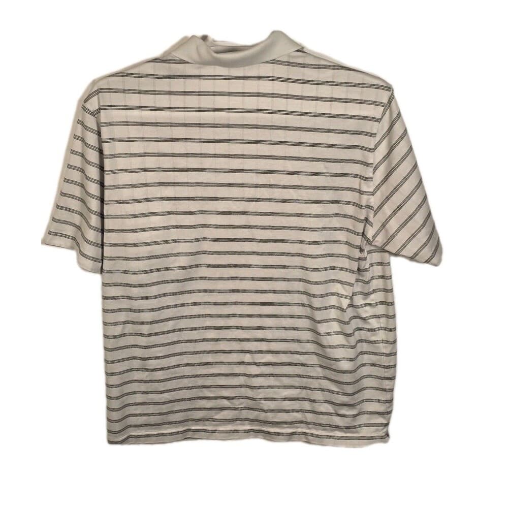 Tiger‎ Woods Men's XL White Striped Fit Dry Performance Short Sleeve Golf Shirt - Thumbnail 6