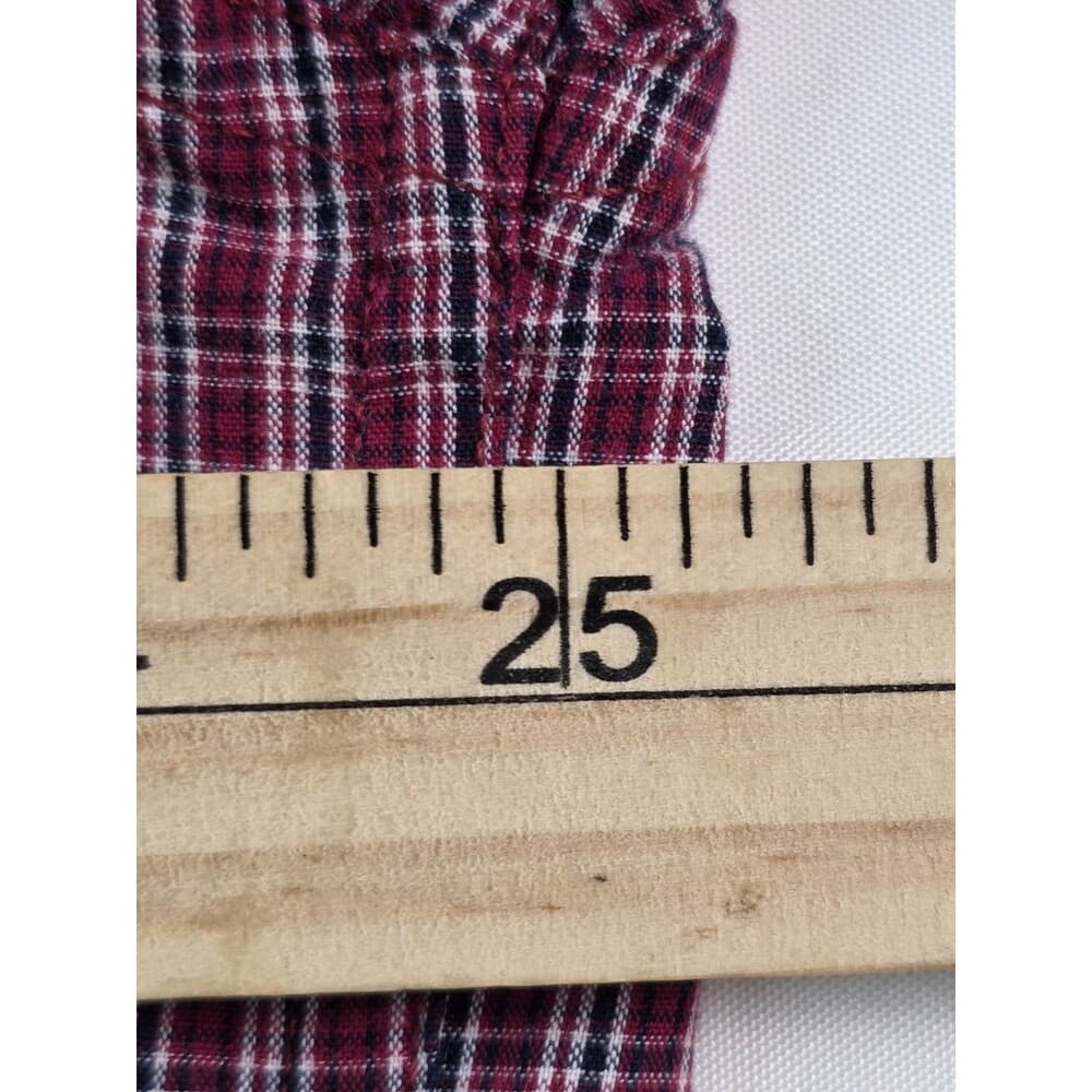 Chaps Men's XL Easy Care Maroon Plaid Long Sleeve Button Up Shirt‎ - Thumbnail 4