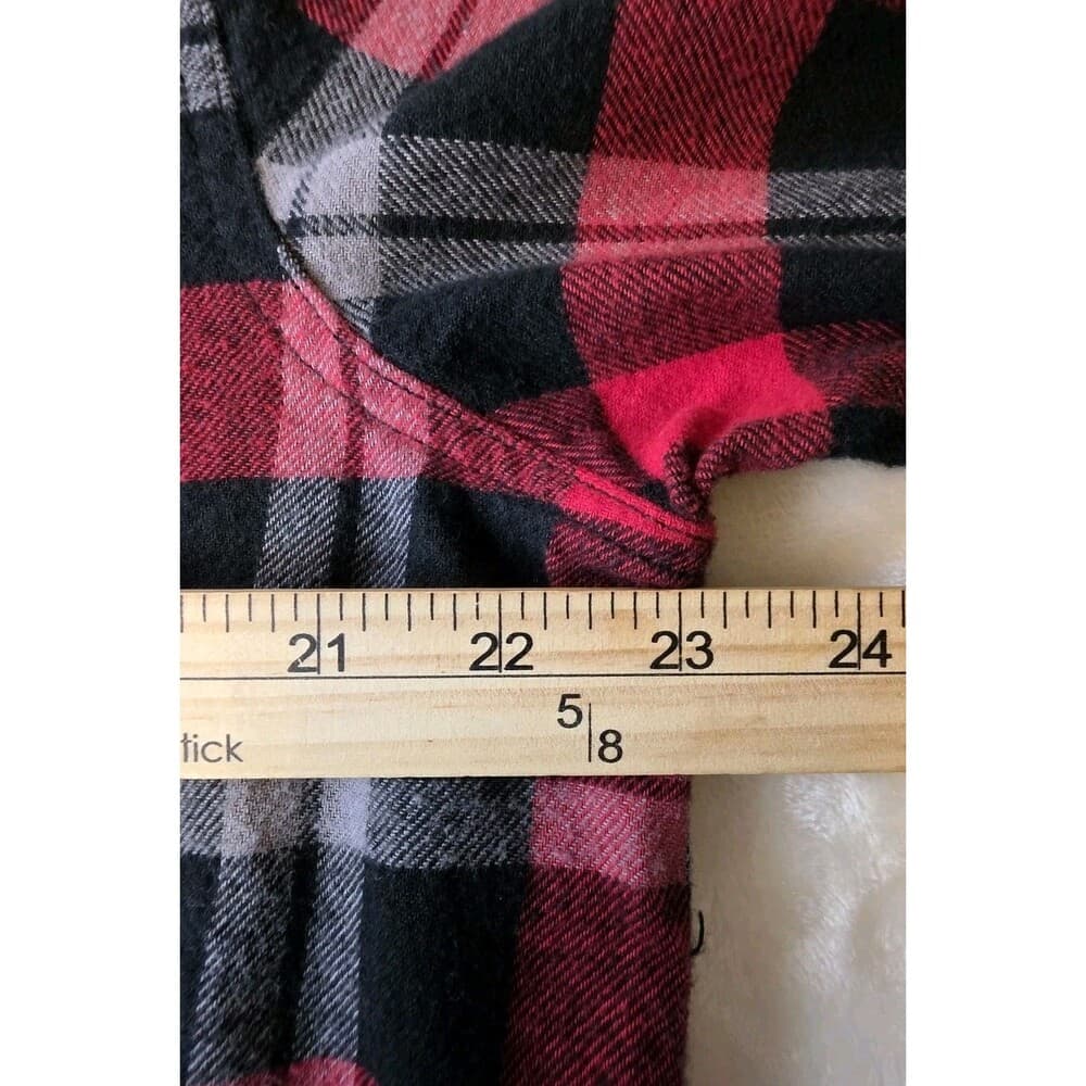 Vintage‎ Ocean Pacific Men's XL Red Plaid Flannel Plaid Long Sleeve Shirt - Thumbnail 4