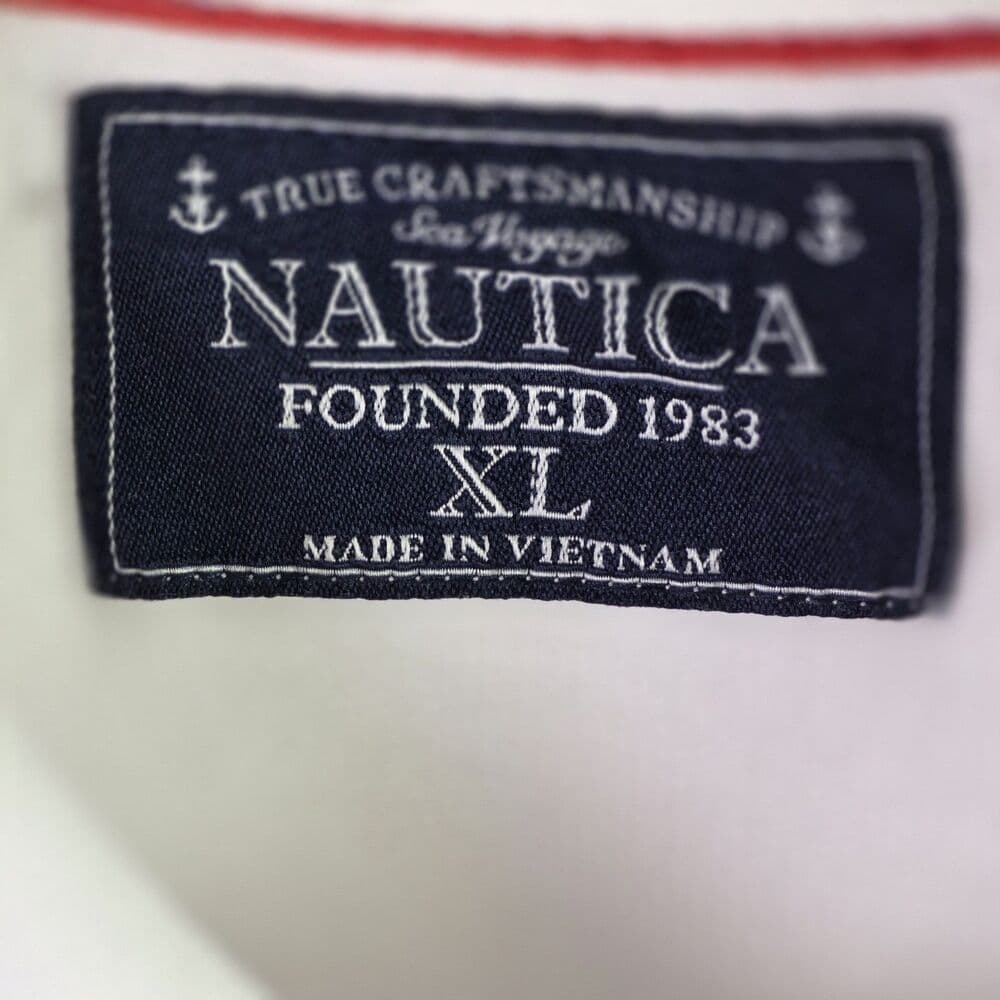 Vtg Nautica Sailing Club Men's XL Red, White & Blue Color Embroidered Polo Shirt - Thumbnail 3