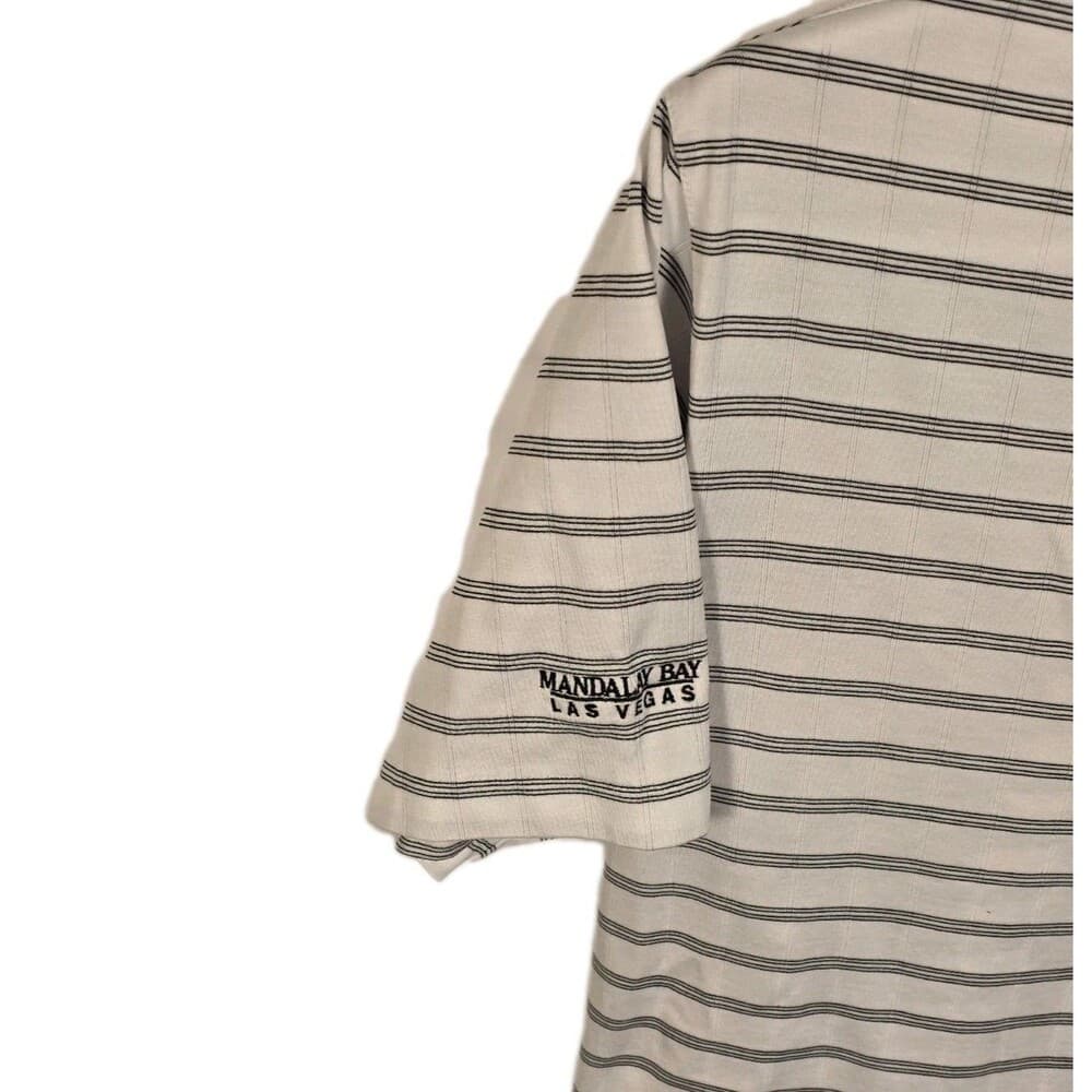 Tiger‎ Woods Men's XL White Striped Fit Dry Performance Short Sleeve Golf Shirt - Thumbnail 5