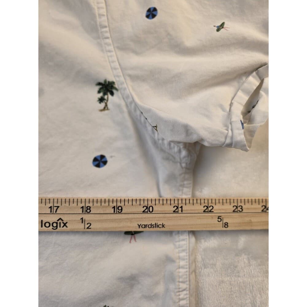 Denim & Flower Men's Large Multicolored Slim Fit Short‎ Sleeve Shirt With Flaws - Thumbnail 2