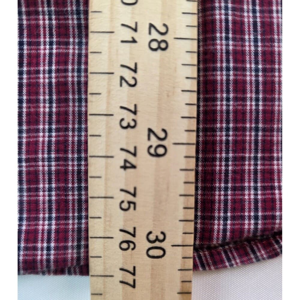 Chaps Men's XL Easy Care Maroon Plaid Long Sleeve Button Up Shirt‎ - Thumbnail 6