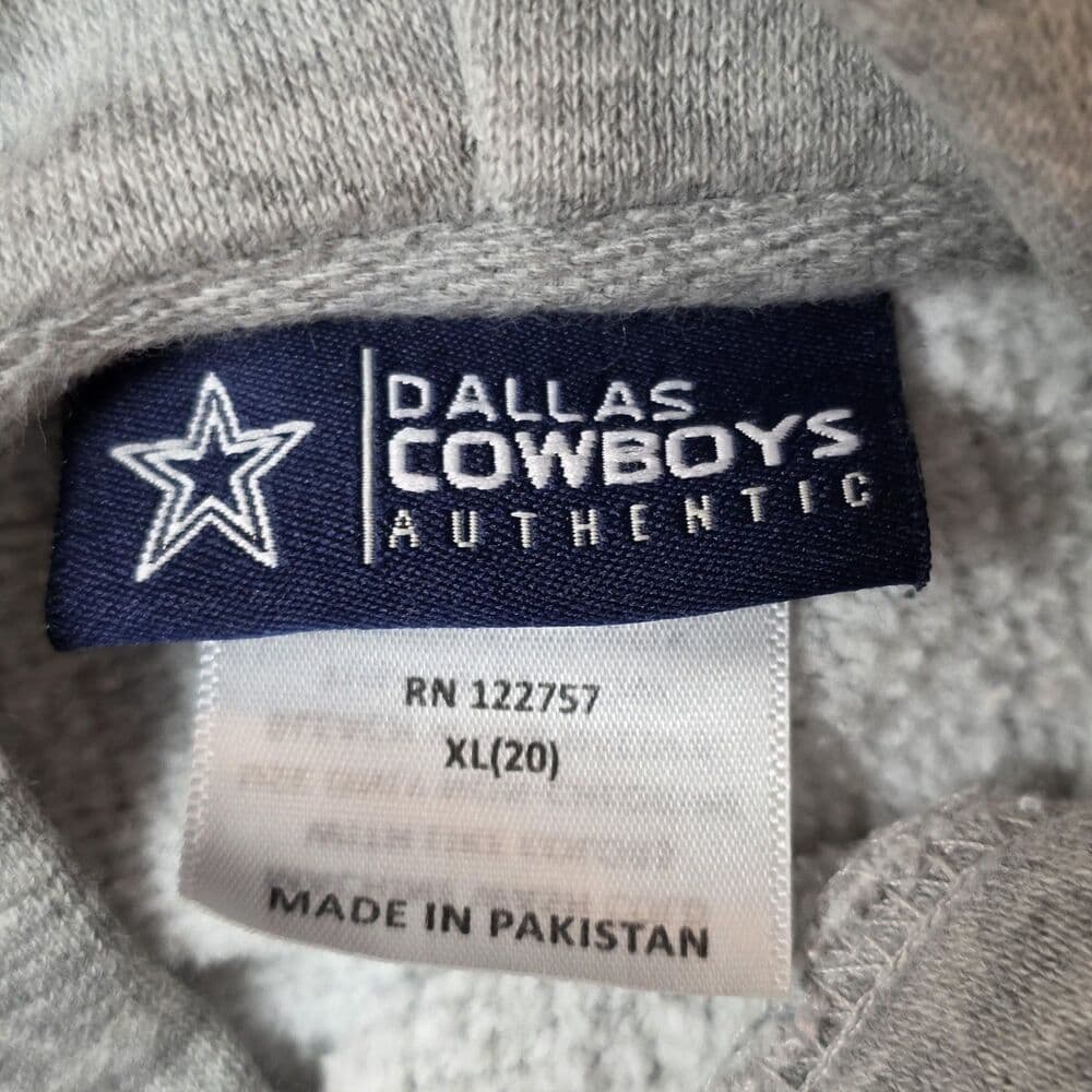Dallas Cowboys Youth‎ (20) Heather Gray Hoodie - Thumbnail 2