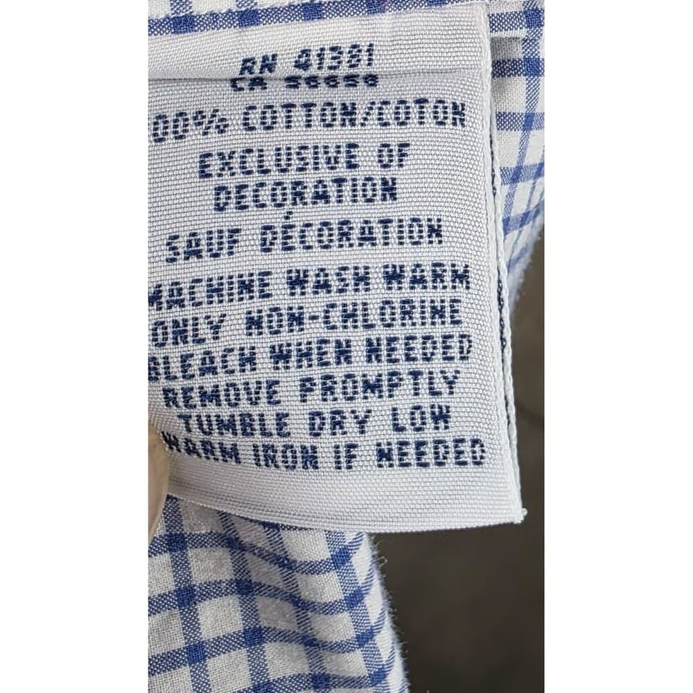 Polo‎ Ralph Lauren Men's 2XLT/2YGL Blue/ White Gingham Check Long Sleeve Shirt - Thumbnail 3
