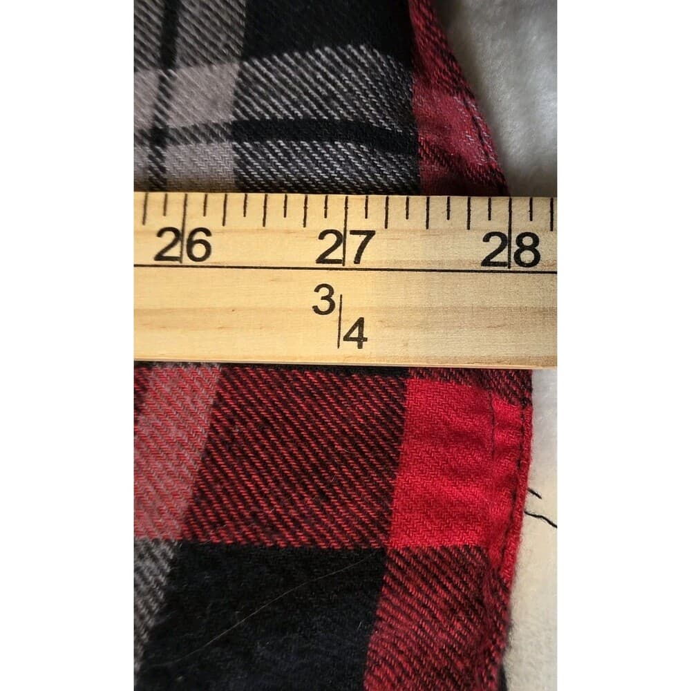 Vintage‎ Ocean Pacific Men's XL Red Plaid Flannel Plaid Long Sleeve Shirt - Thumbnail 6