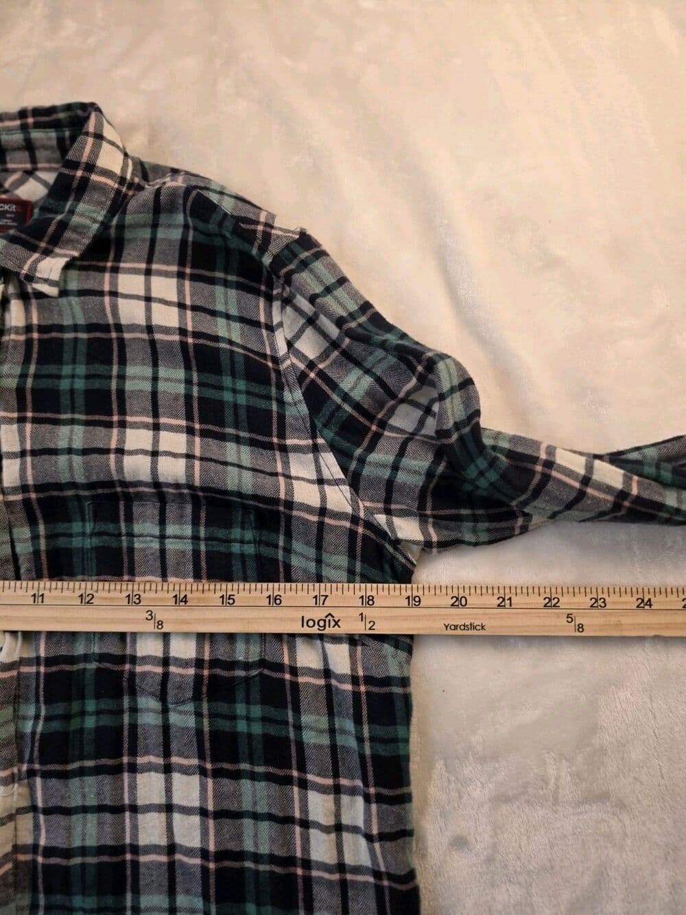 Untuckit Womens Size 8 Norante Green Plaid Long Sleeve Button Up Shirt - Thumbnail 4