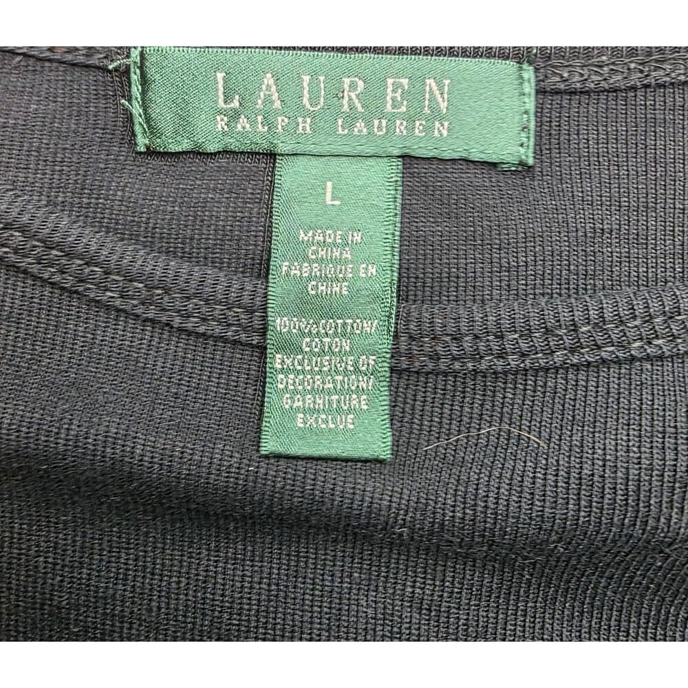 LRL Lauren‎ Jean Co Women’s Large Black Crewneck Long Sleeve Shirt - Thumbnail 3