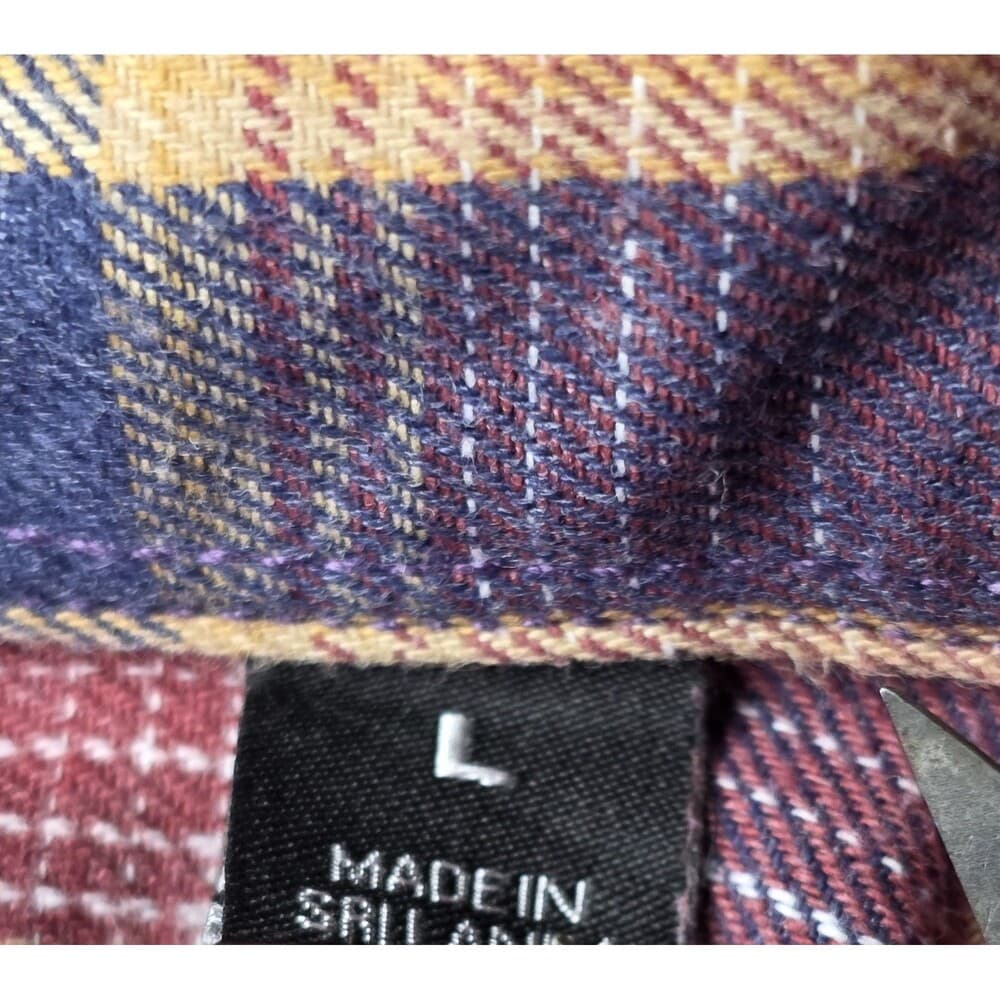 SOLARIS Men's Large Flannel Long Sleeve Button Up‎ Shirt - Thumbnail 3