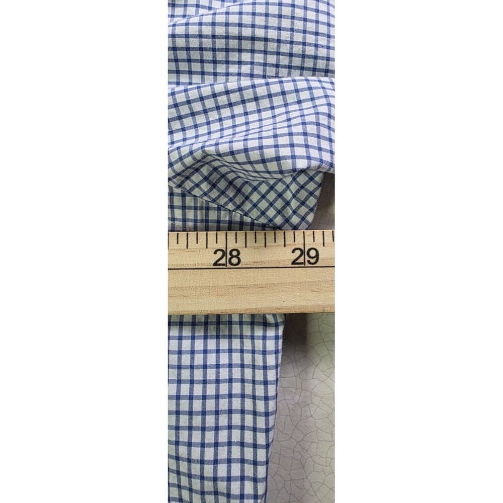 Polo‎ Ralph Lauren Men's 2XLT/2YGL Blue/ White Gingham Check Long Sleeve Shirt - Thumbnail 4