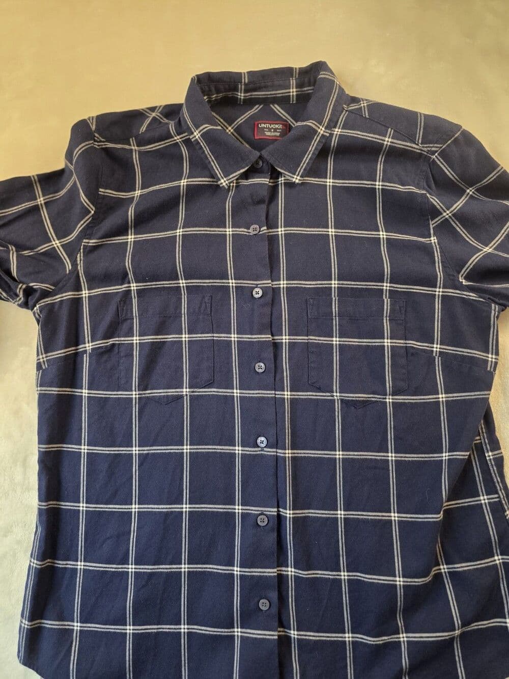 UNTUCKit Women's Size 8 Michelot Medium Blue Plaid Button Up Shirt - Thumbnail 3