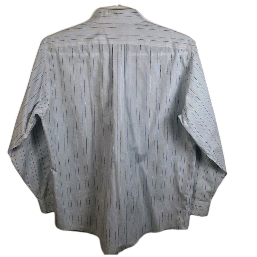 Brooks Brothers 346 Men's 16 1/2-4/5‎ Cotton Blue Long Sleeve Shirt - Thumbnail 4