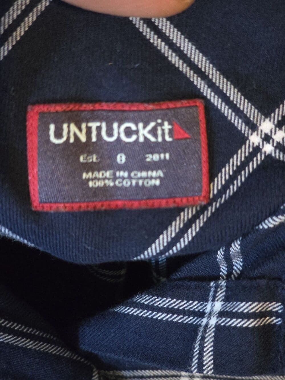 UNTUCKit Women's Size 8 Michelot Medium Blue Plaid Button Up Shirt - Thumbnail 2
