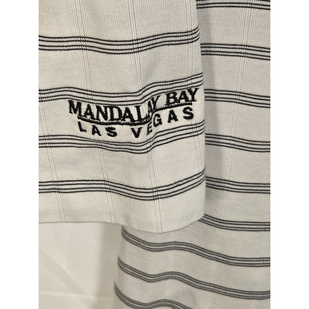 Tiger‎ Woods Men's XL White Striped Fit Dry Performance Short Sleeve Golf Shirt - Thumbnail 4