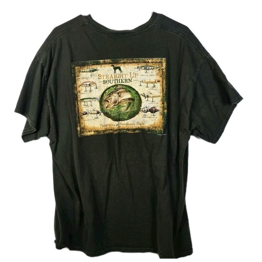 Straight Up Southern Adult XL Emerald Green" Fishing Lures Graphic T-Shirt - Thumbnail 4