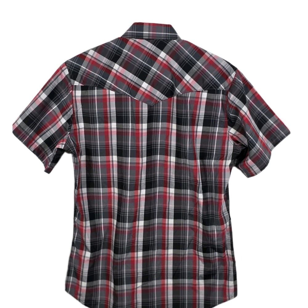 NWT Rodeo Clothing Co Men's Small Red Plaid Western Pearl Snap Long Sleeve Shirt - Thumbnail 8