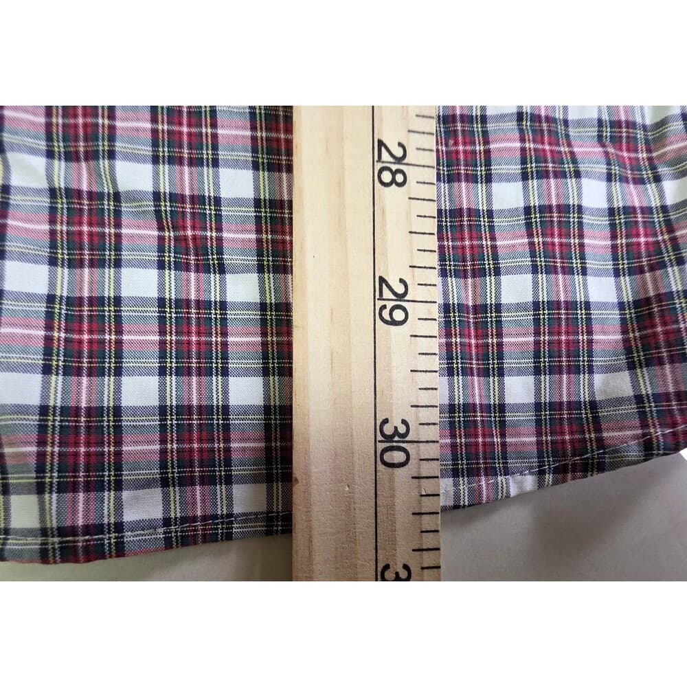 Lauren Ralph Lauren Size 17.5/34-35‎ Gingham Burgundy Plaid Button Up Shirt - Thumbnail 8