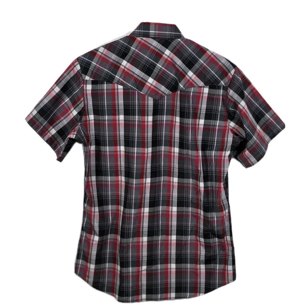 NWT Rodeo Clothing Co Men's Small Red Plaid Western Pearl Snap Long Sleeve Shirt - Thumbnail 9