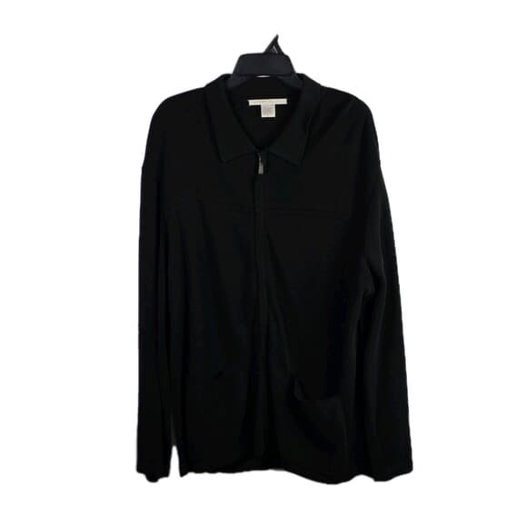 Perry Ellis Men's XL Black Full Zip‎ Cardigan Long Sleeve Sweater - Thumbnail 7