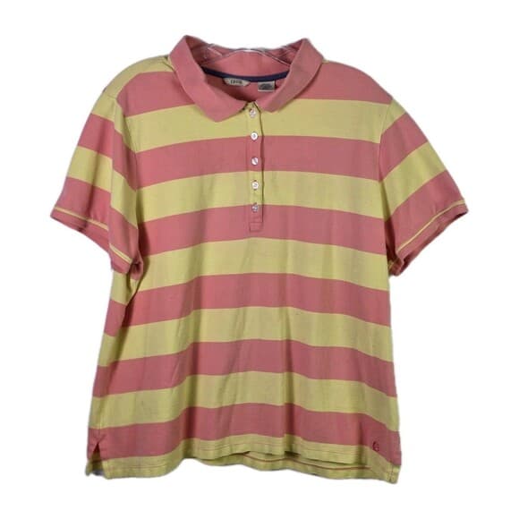 Izod Women’s 1x Striped Yellow / Pink Multicolor Short Sleeve Golf Shirt - Thumbnail 11
