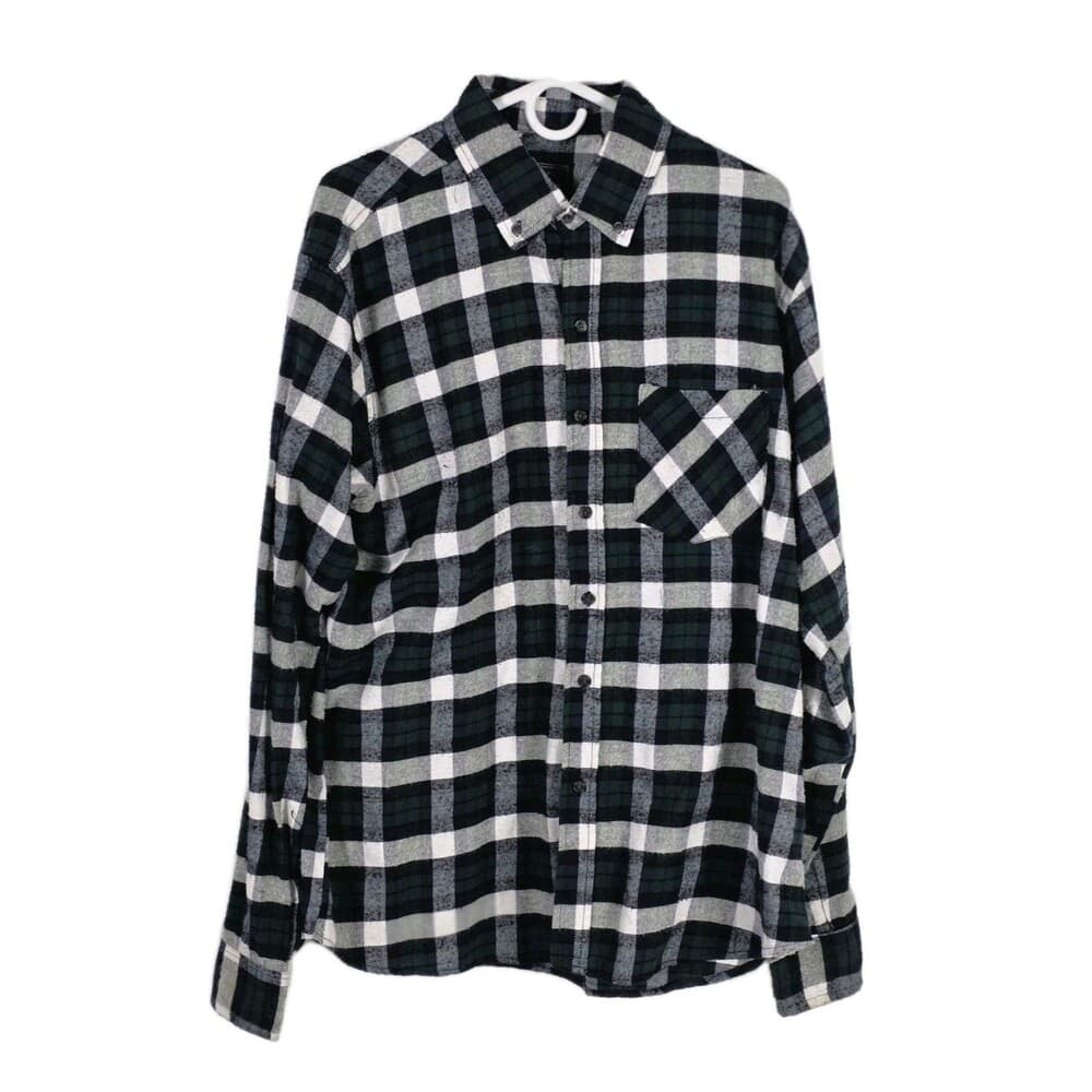 Jackson Hole‎ Men's XL Green And Blue Plaid Flannel Long Sleeve Button Up Shirt - Thumbnail 5