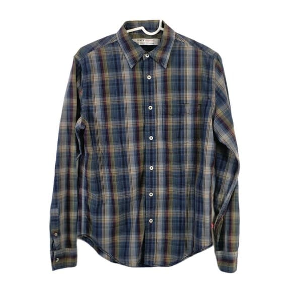 Levi's Red Tab‎ Men's Small Blue & Green Plaid Button Down Long Sleeve Shirt - Thumbnail 10