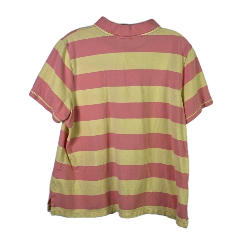 Izod Women’s 1x Striped Yellow / Pink Multicolor Short Sleeve Golf Shirt - Thumbnail 7