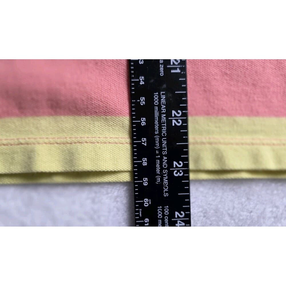 Izod Women’s 1x Striped Yellow / Pink Multicolor Short Sleeve Golf Shirt - Thumbnail 9