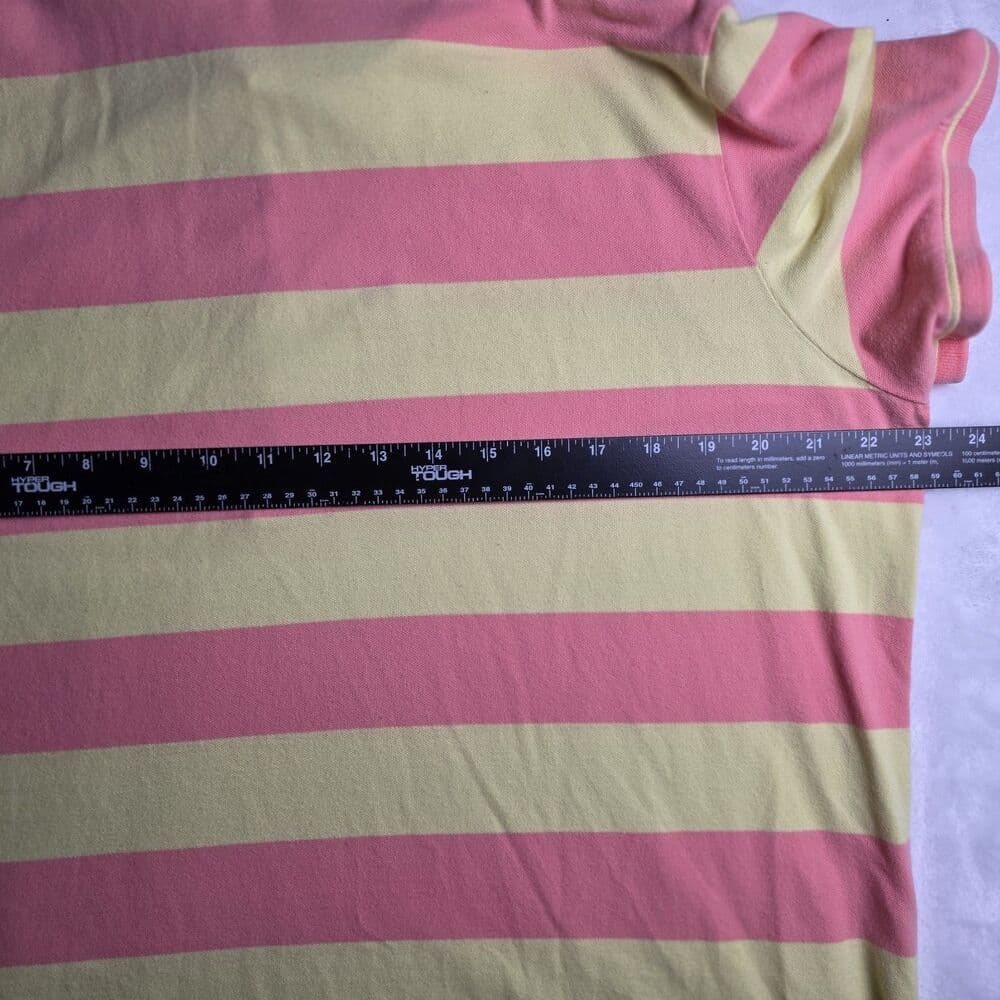 Izod Women’s 1x Striped Yellow / Pink Multicolor Short Sleeve Golf Shirt - Thumbnail 3