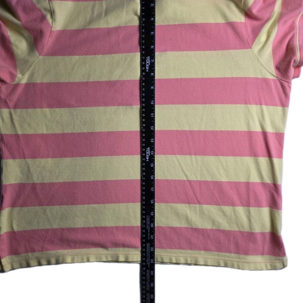 Izod Women’s 1x Striped Yellow / Pink Multicolor Short Sleeve Golf Shirt - Thumbnail 8