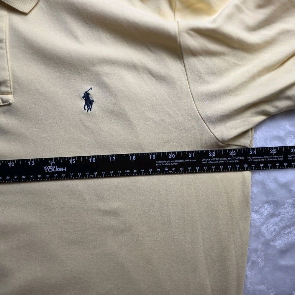 Ralph Lauren Men's Large Yellow Short Sleeve Polo Shirt - Thumbnail 5